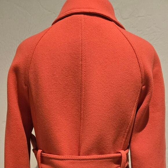J. Crew Nello Gori Coral Stadium Cloth Wool Double-Breasted Trench Coat, Size 2 - Picture 4 of 8